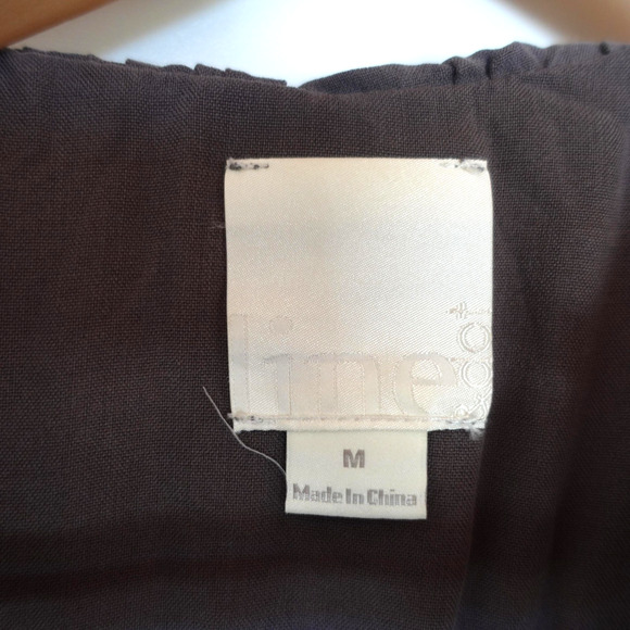 100% Silk Ruffle Vest Medium Gray Raw Hem Boho Utility Frayed Neutral Cargo Top - Picture 3 of 8